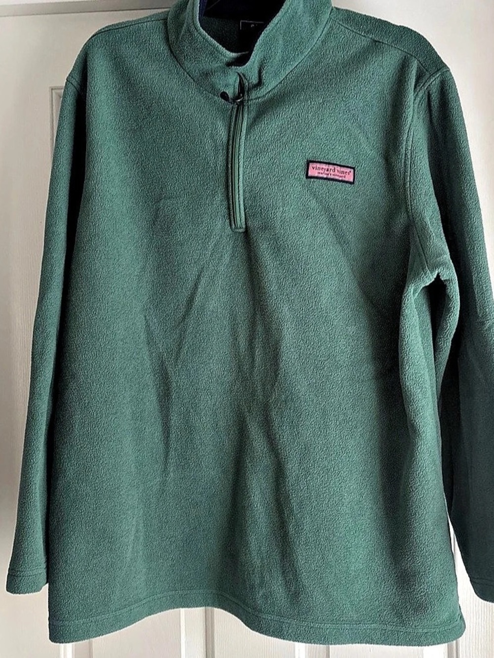 Vineyard Vines Mountain Sweater Fleece Quarter-Zip Pullover Green XL